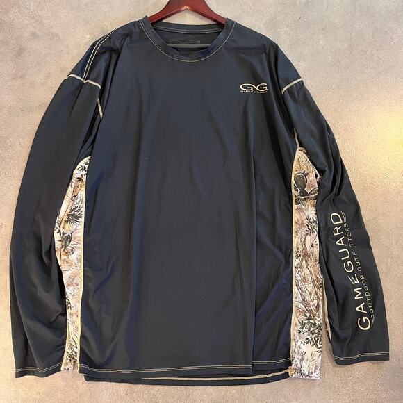 Game Guard Outdoor Performance tee Black real tree fast dry long sleeve shirt 3X - Picture 1 of 5